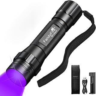 FandyFire 395nm UV Flashlight for Resin Curing, LED UV Curing Light, Zoomable Blacklight Flashlight for Pet Urine, Cat Dog Stains, Bed Bug, Household Wardrobe Toilet
