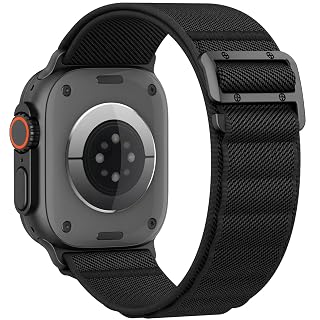 Sport Band Compatible with Apple Watch Ultra 3/2/1 Band 49mm 46mm 45mm 44mm 42mm 41mm 40mm 38mm Men Women, Stretchy Nylon Loop Strap with G-Hook for iWatch Series Ultra 11 10 SE 9 8 7 6 5 4 3 - Amazon product rated Grade A