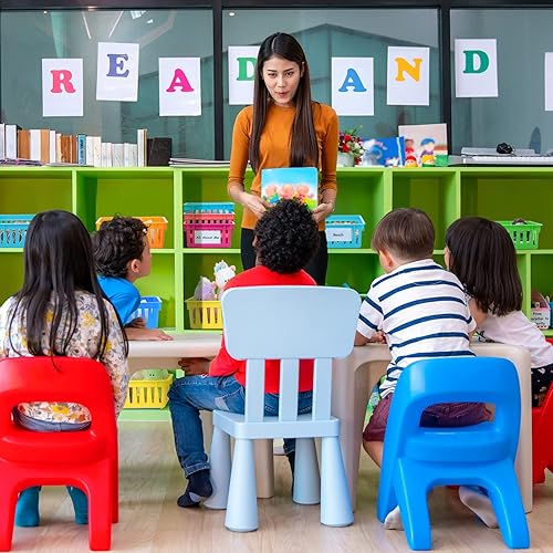 Miniatura 3 de 24 cestas pequeñas de plástico coloridas para el aula, 12 unidades de 10 x 3 x 2.5 pulgadas, bandeja pequeña para lápices, 12 bandejas organizadoras