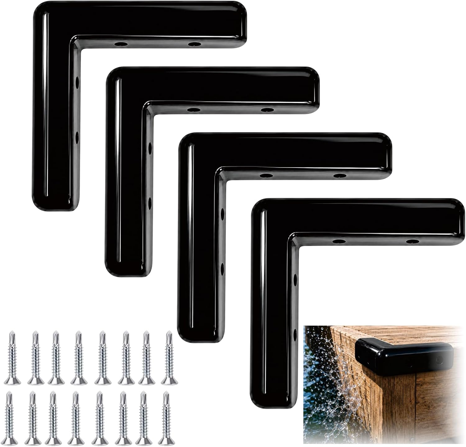 4in Rubber Corner Guard HKLY-01 Black (4pcs)