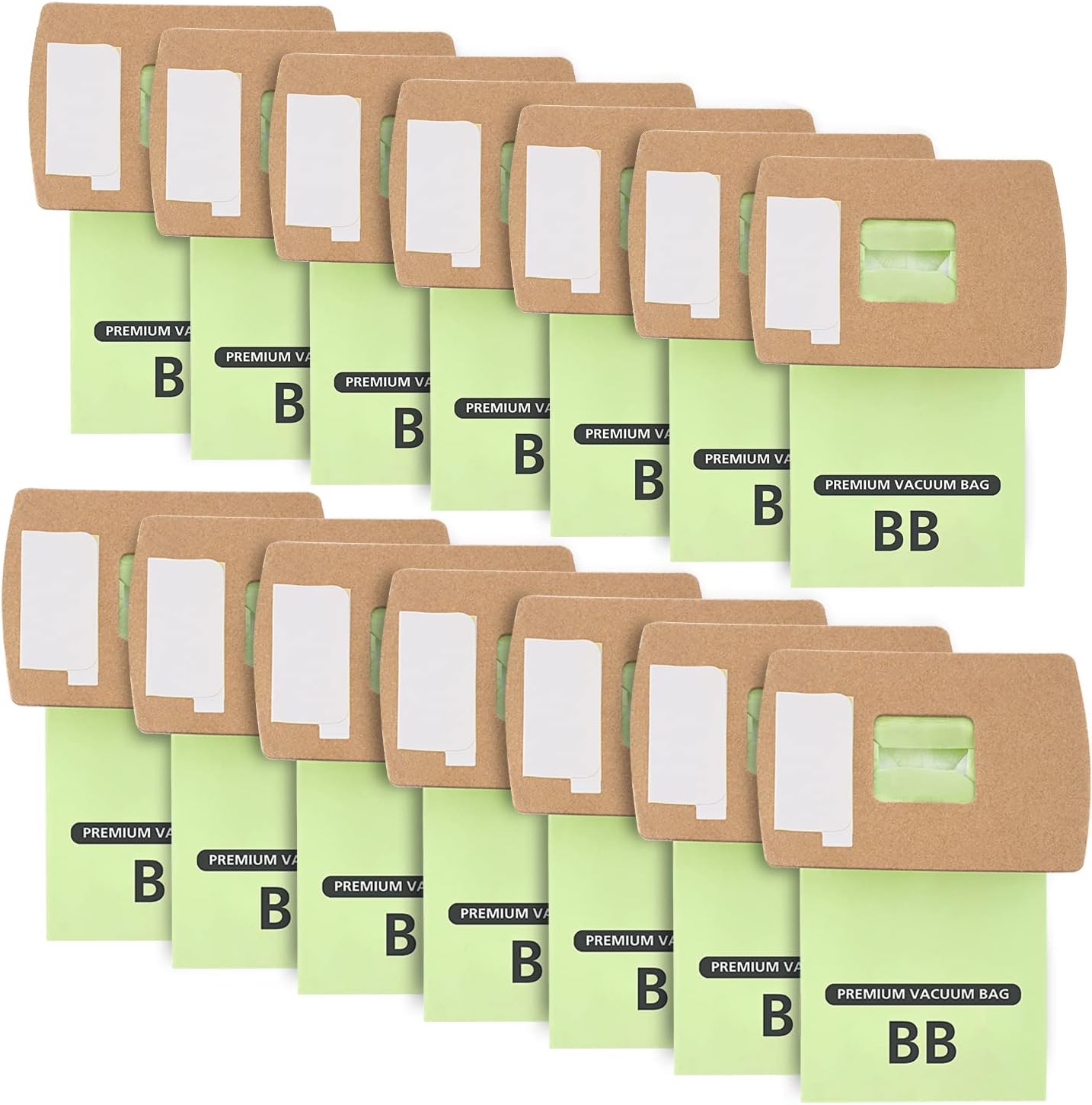 15 Pack Type BB Compact Canister Bags Replacement for Oreck XL Buster B Canister Vacuum bags PKBB12DW BB180 BB280 BB850 BB870 BB900 BB1000 MV160 with 4 Motor Filt er