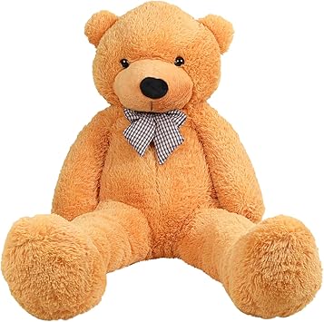 47/55 inch Giant Teddy,Adorable and Cuddly Big Bear Stuffed Animal,Life Size Teddy Bear,Lifesize Stuffed Animal Doll,Classic Plush Decoration for Baby Shower,Birthday,Valentine Gift Light Brewn
