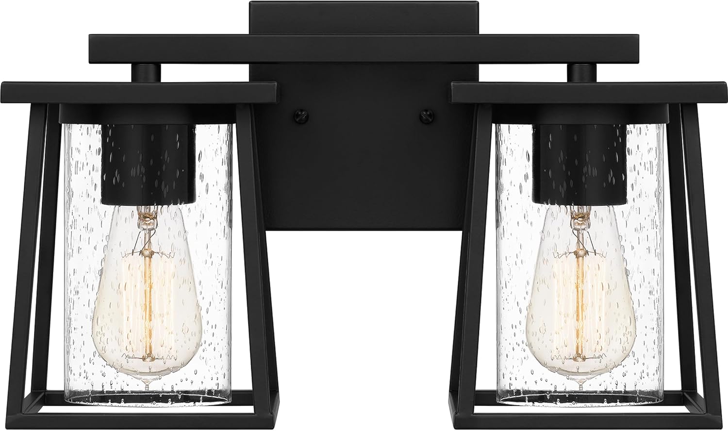 Quoizel LDG8615MBK Lodge Vanity, 2-Light 200 Total Watts, Matte Black