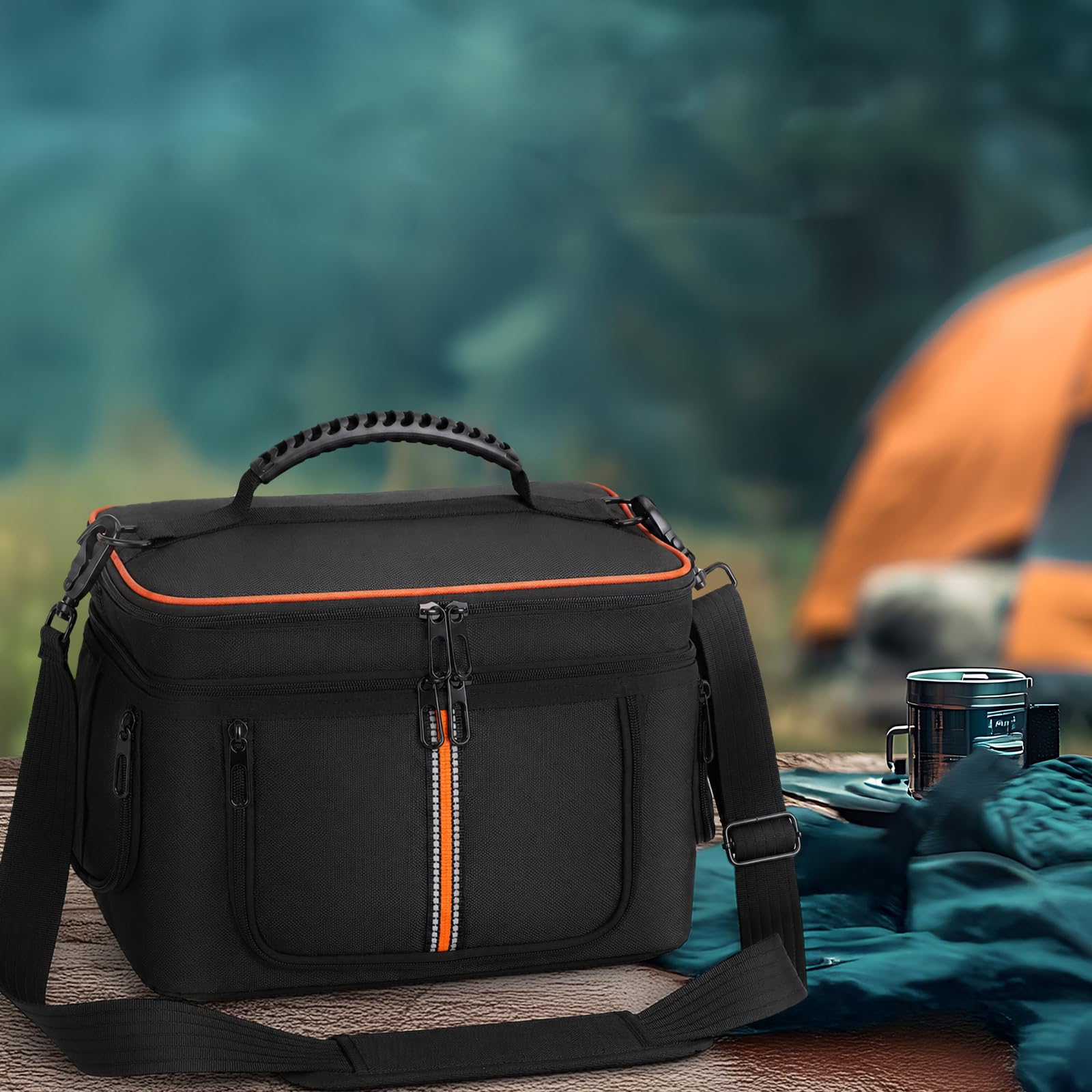 Tragbare Tragetasche, kompatibel mit Jackery Explorer 500 V2, wasserdichte Reisetasche Aufbewahrungstasche mit Taschen für Powerstation Solargenerator, Ladekabel und Zubehör
