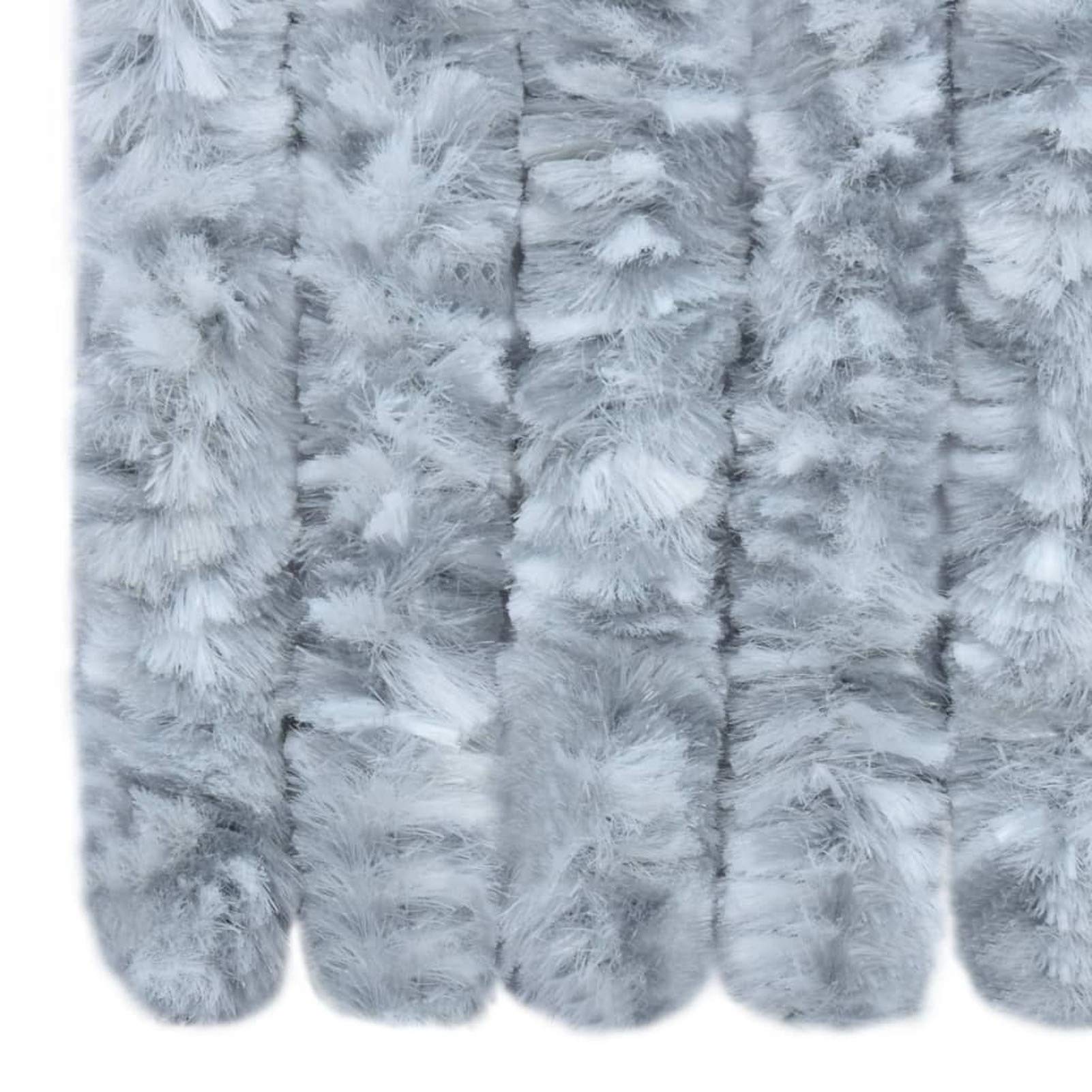 Tidyard Moustiquaire Rideau de Porte Protection Contre Insectes Anti-Moustique Mouche Caravane Blanc et Gris 56x200 cm Chenille