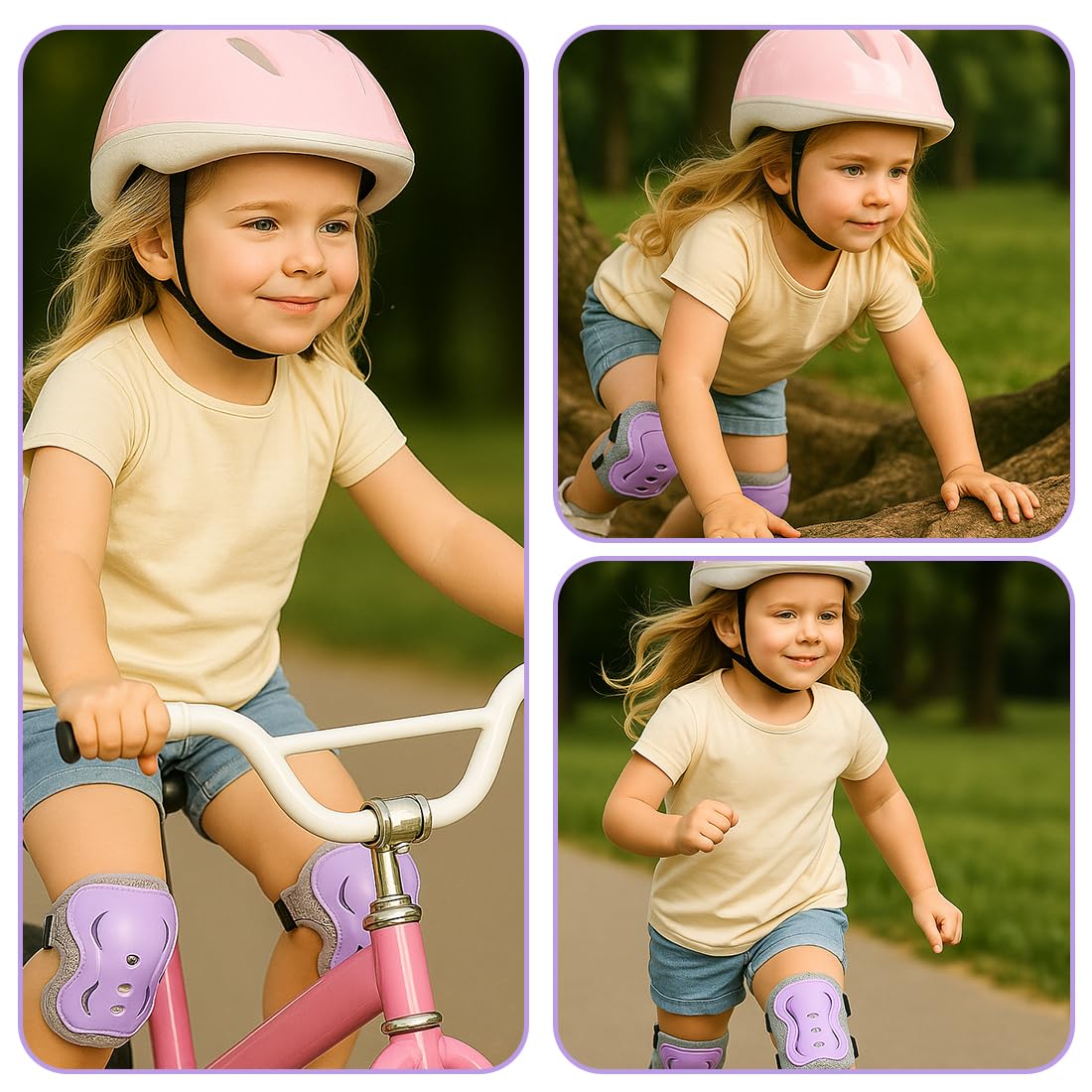 IKOPFLN 6 pezzi Set di Protezioni per Bambini, Ginocchiere per bambini, per skateboard, pattini in linea, hoverboard, bicicletta
