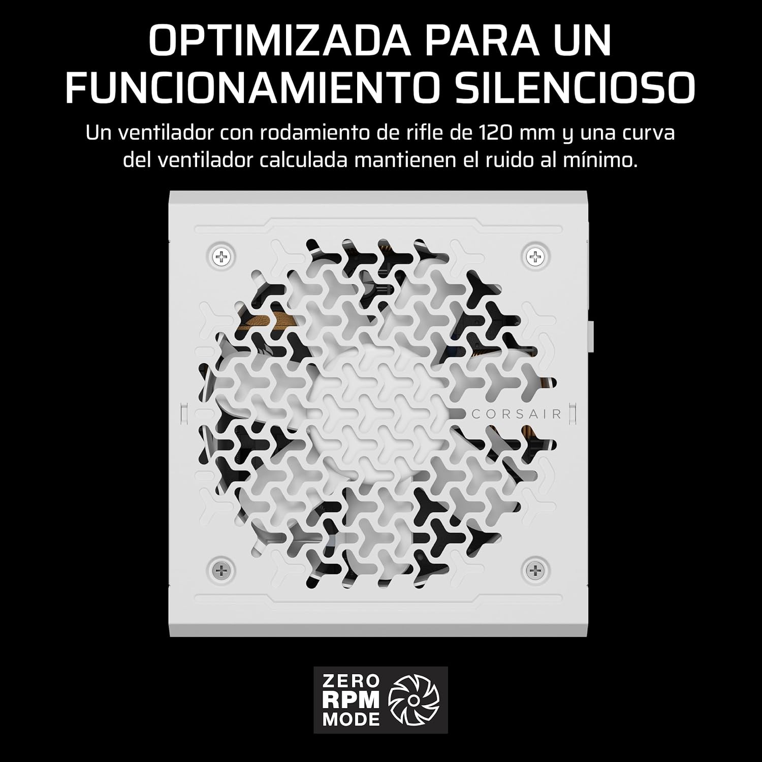 CORSAIR RM750e (2025) Fuente de Alimentación ATX Totalmente Modular de Bajo Ruido con Cable 12V-2×6 – Compatible con ATX 3.1 y PCIe 5.1, Eficiencia Cybenetics Gold, Condensadores a 105°C – Blanco 6