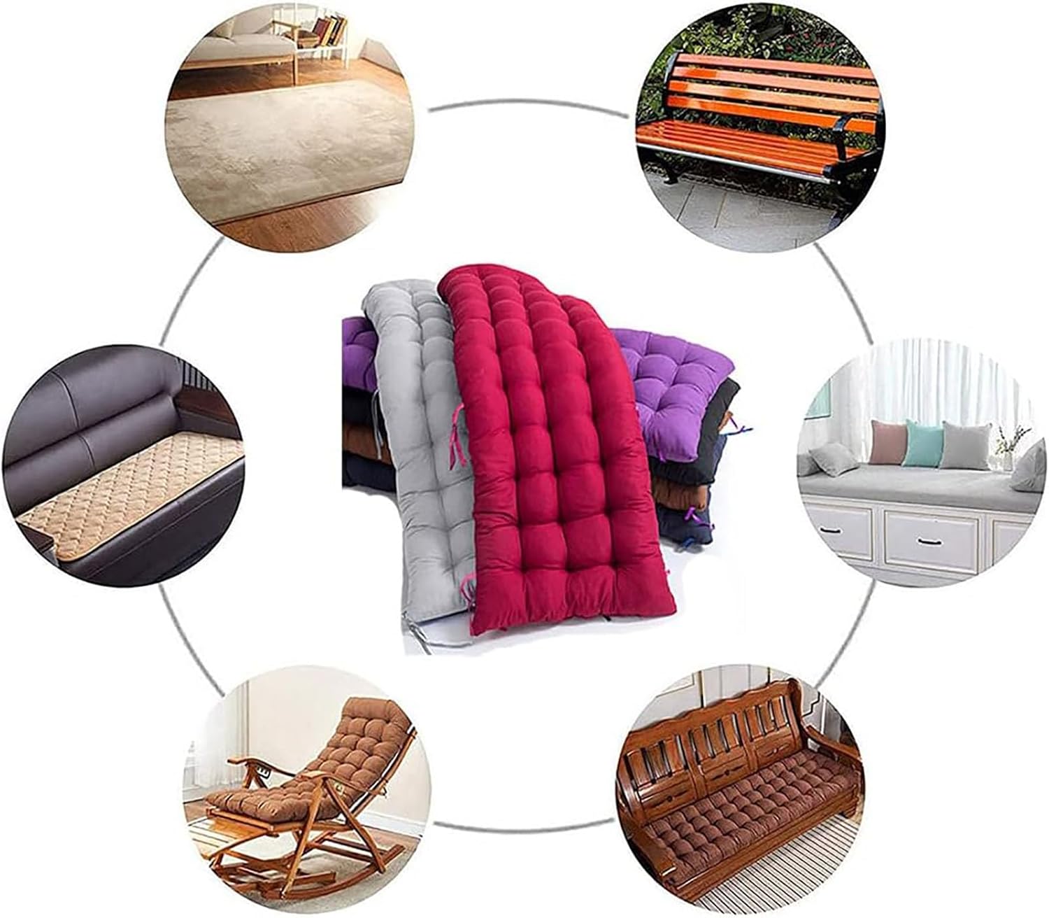 厚い 8cm ベンチクッション 庭 滑り止め ブランコ チェアクッション 2/3 シータークッション パティオ 家具 ブランコ 籐