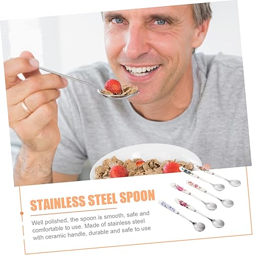 Miniatura 7 de Cuchara de arroz, 6 unidades, cuchara mezcladora, agitadores de miel, mini cucharas para postres cucharas de té helado, cucharas de sopa japonesas,