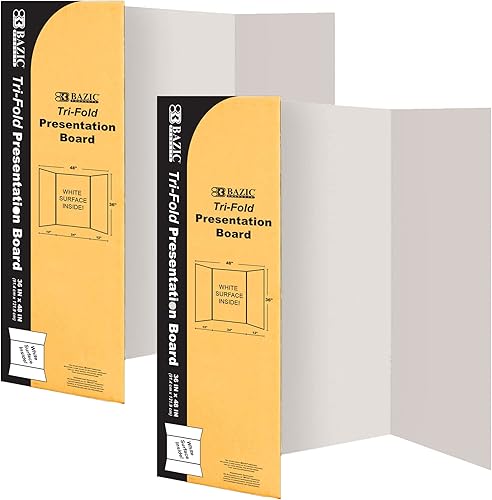 BAZIC - Tablero de presentación triple de 36 x 48 pulgadas, color blanco, cartón corrugado de tres pliegues, cartón para tableros de exhibición,