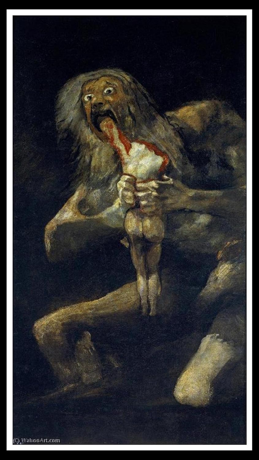 SYSMYXGS Paint by Numbers for Adults Beginner Easy Drawing DIY Oil Canvas Painting Kits with Brushes, Acrylic Pigment Arts CraftArts Craft for Home Wall Decor — Saturn Devouring His Son