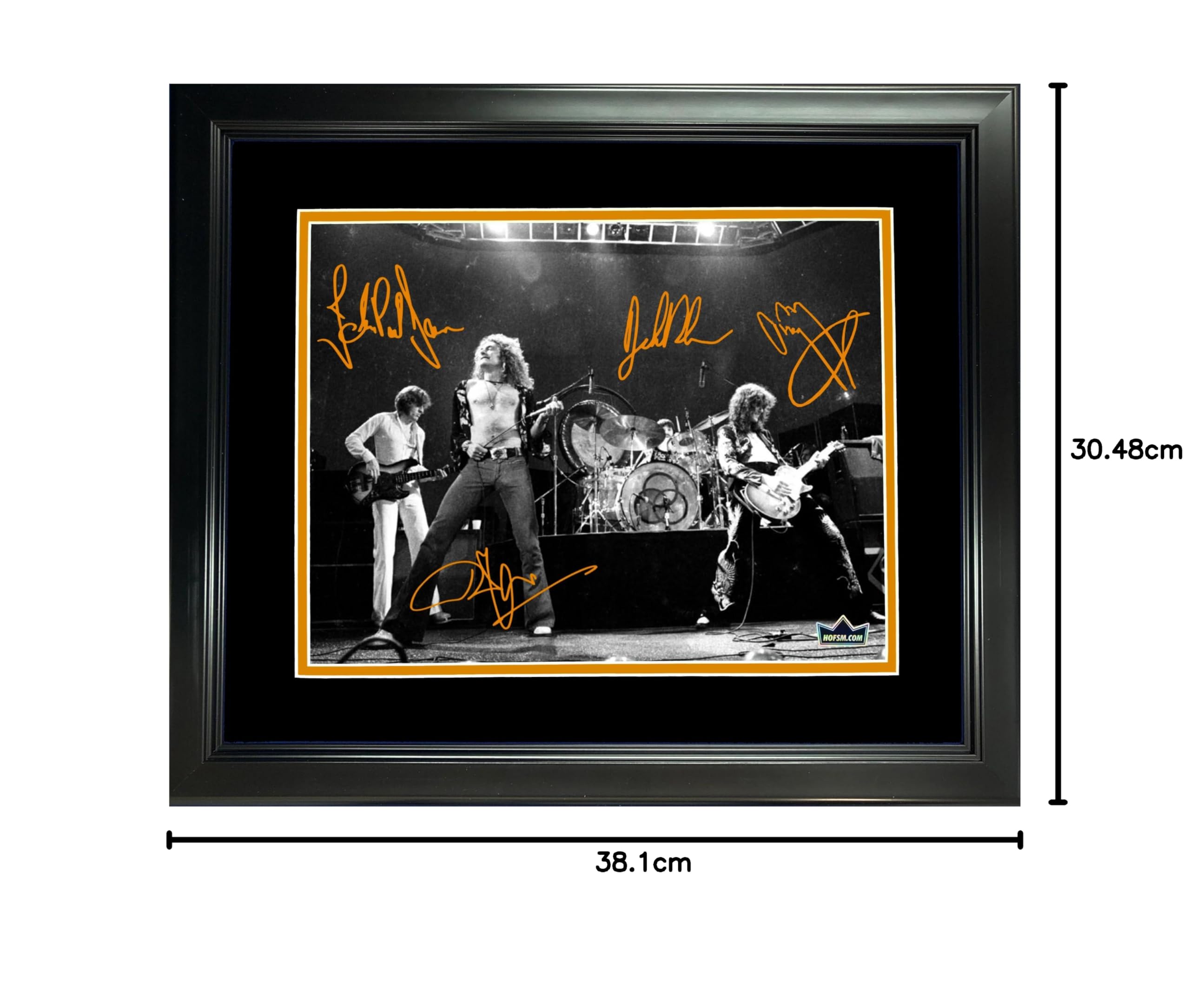 Framed Led Zeppelin Rock Band Facsimile Laser Engraved