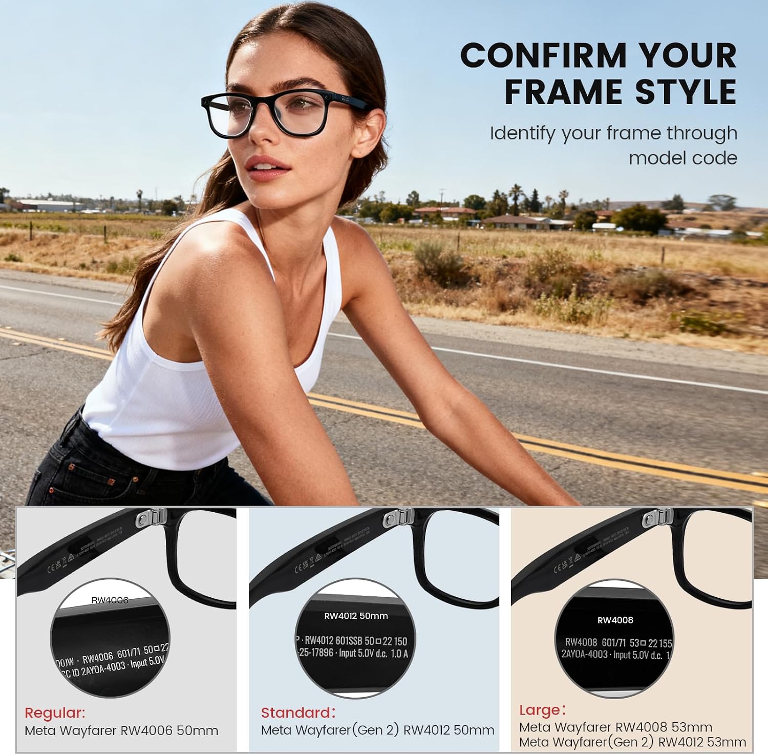 Replacement Clear& Blue Light Blocking Lenses for Ray-Ban Meta Wayfarer RW4006/(Gen 2) RW4012 50mm& RW4008 RW4012 53mm