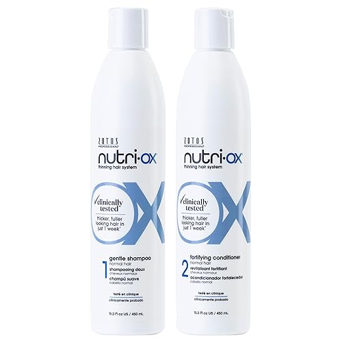 NUTRI-OX Champú suave normal para adelgazar el cabello  Cabello más grueso y de aspecto más completo  Probado clínicamente y dermatológicamente