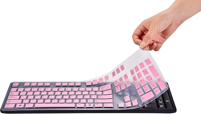 Funda de Teclado para Dell KB212-B - Rosa - LEZE miniatura 3