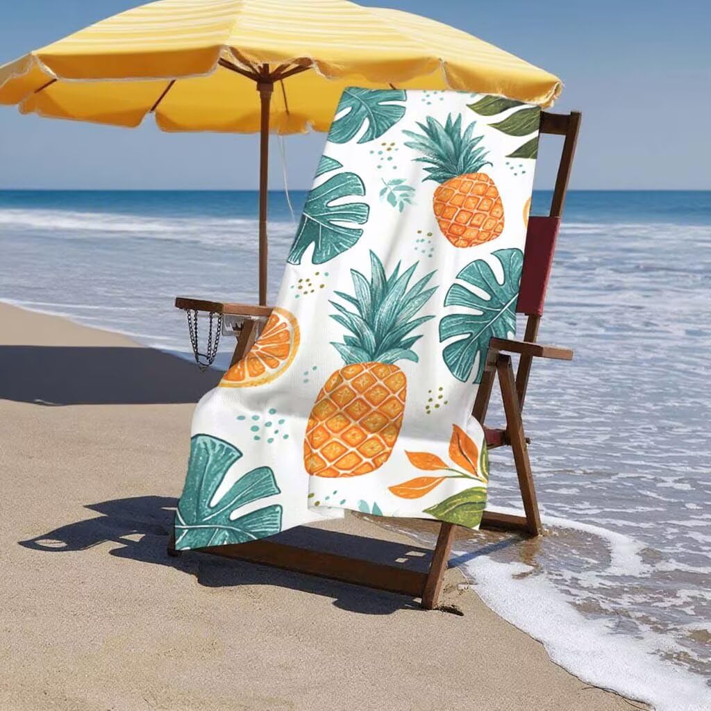 Toalla de Playa Grande 220x100cm/35x70cm, Juego de 2 Toalla Microfibra XXL de Antiarena, Toallas Playa Suave Ligera, Absorbente Secado Rápido, Beach Towel Viaje, Regalo Mujer Hombre (Sencillez) I-90