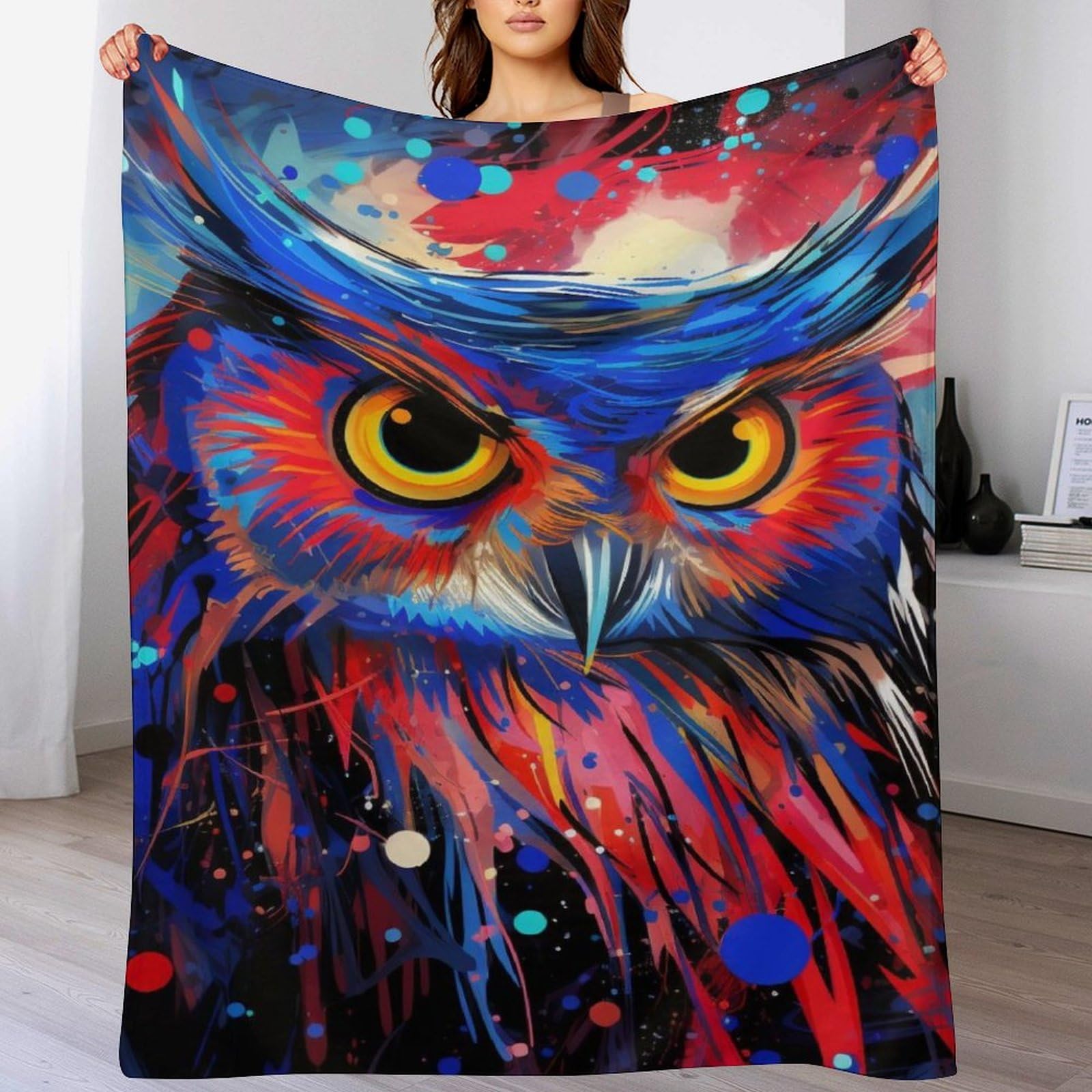 Couvre-lit Hibou chaud et moelleux contre le froid du balcon et salon