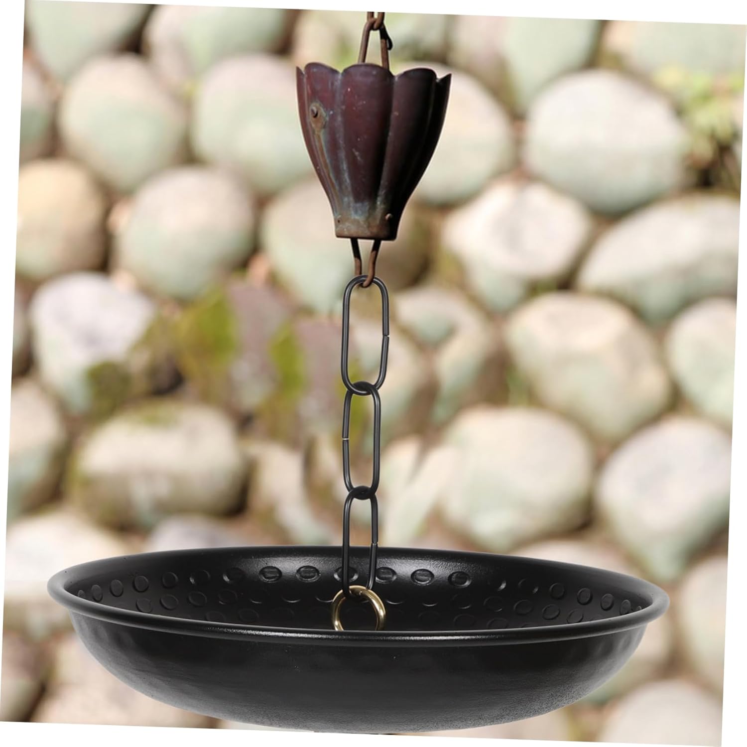 Totority Rain Chain Tray Rain Catching Basin Portable Water Tray for Garden Easy Maintenance