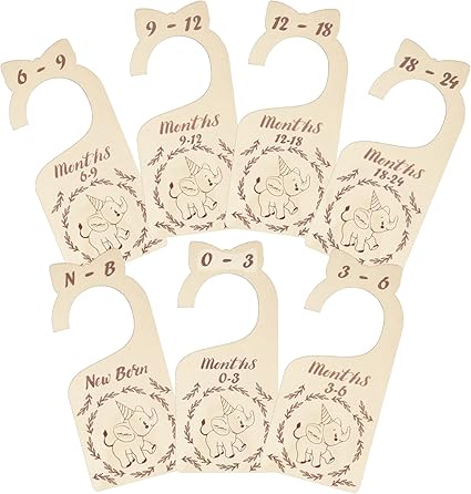 Patazok 7 Pcs Diviseurs De Garde Robe Bebe Motif Elephanteau Separateurs De Penderie Pour Bebe Fille Naissance Separateur Bois De Vetement Pour Nouveau Ne 24 Mois Unisexe Differente Taille Amazon Fr Bebe Et