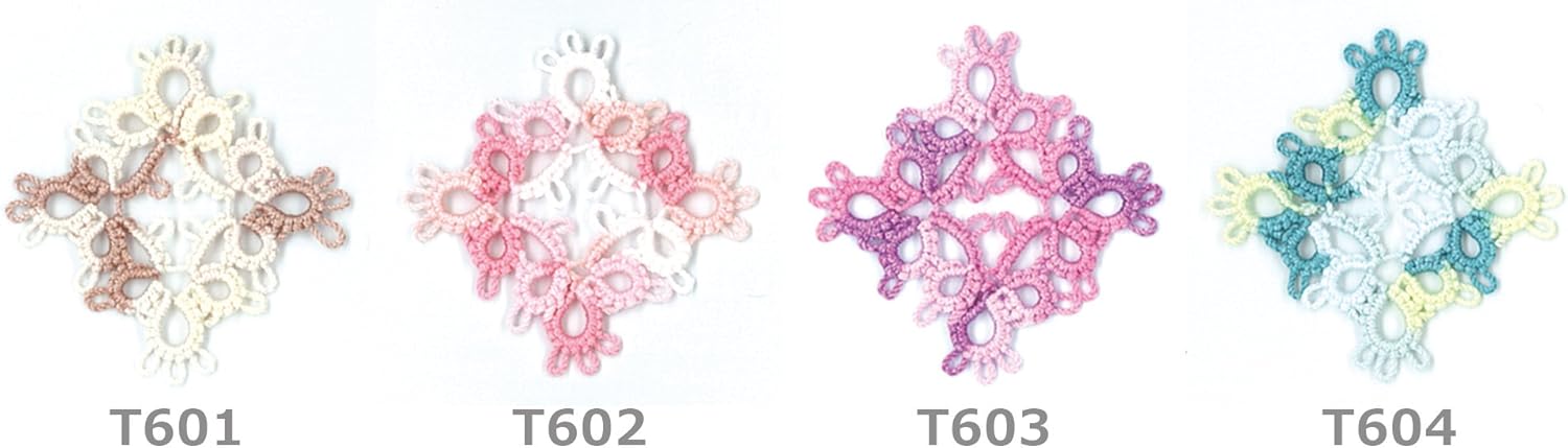 Made In orimupasu 絲 Knotted Work Thread Colorful in Lace Yarn Col. T603 Purple Series Approximately/40 m 3 Ball Set