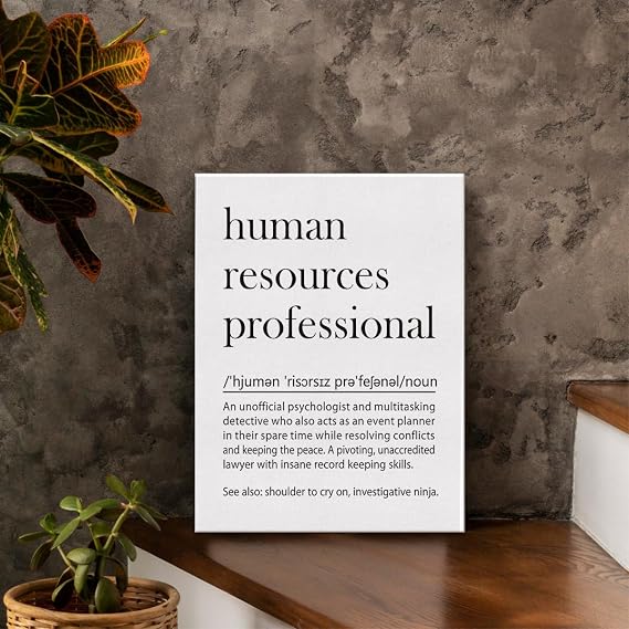 WDXDOWF Human Resources Professional Definition Canvas Wall Art, Modern Minimalist Funny HR Poster for Home Office Decor, HR Gift Canvas Painting, 11.5 x 15 Inch Ready to Hang