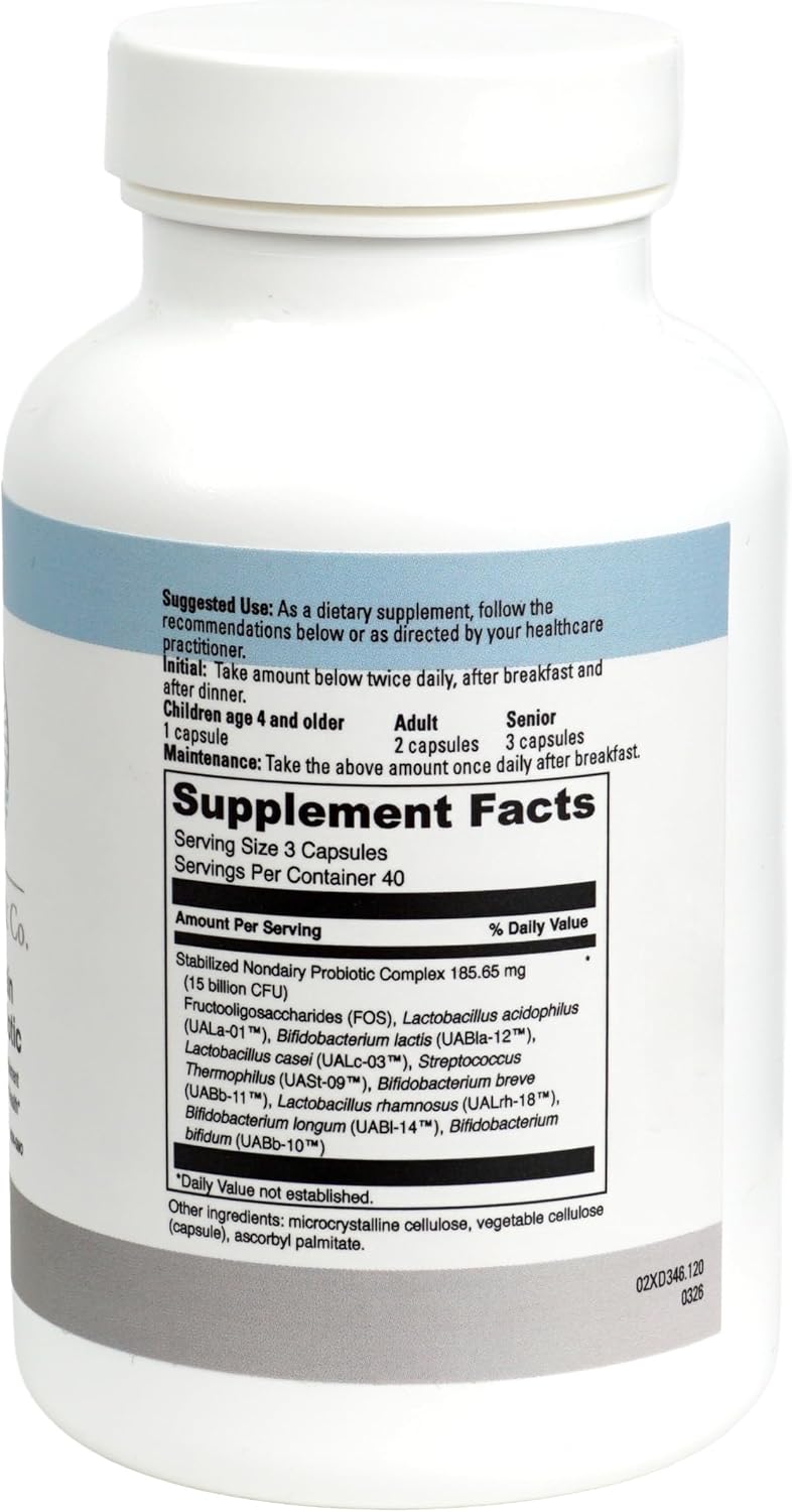 Hampton Distribution Multi-Strain Daily Probiotic – 120 Vegetarian Capsules – Non-Dairy Digestive & Brain Health Support – High Potency Gut Health Supplement for Men & Women