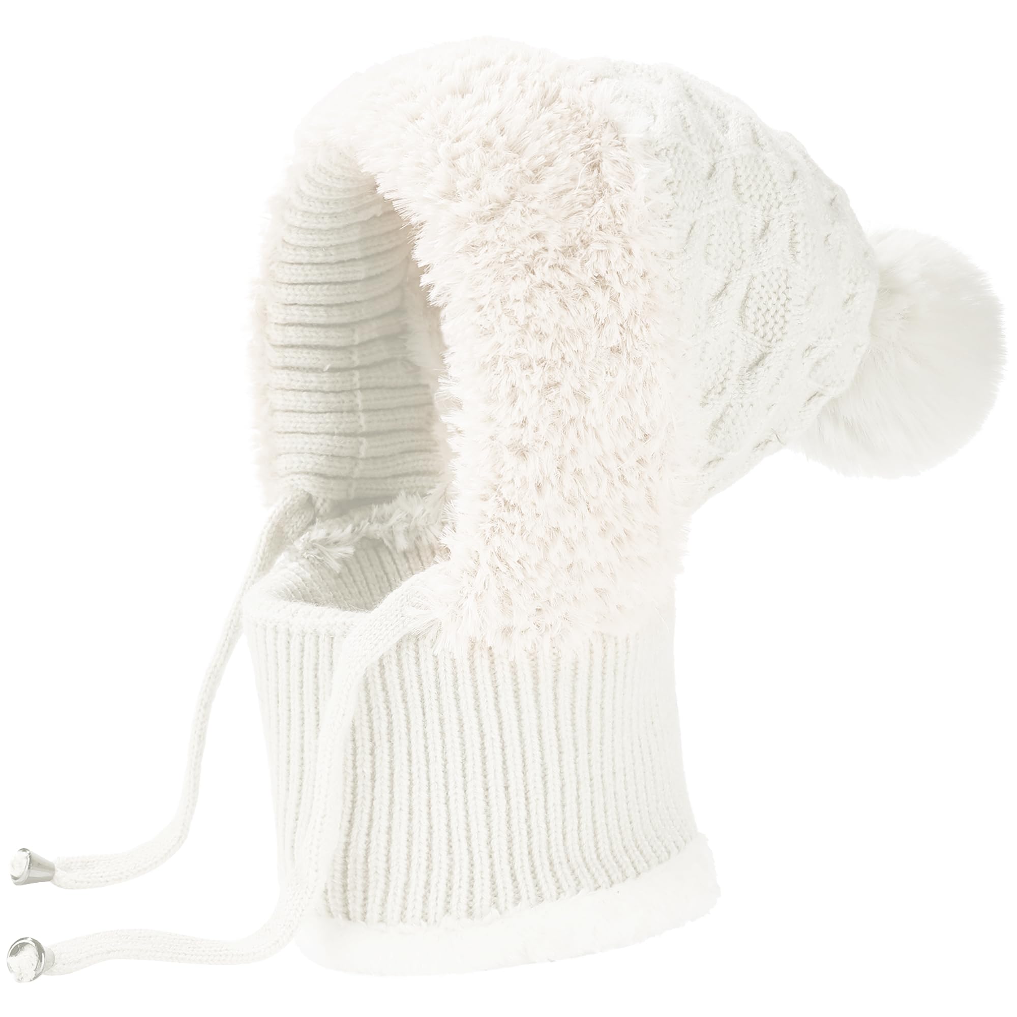 Passamontagna termico lavorato a maglia in pile maschera da sci morbido e caldo cappello invernale con copertura per collo e viso antivento scaldacollo 3 in 1 cappello con cappuccio completo