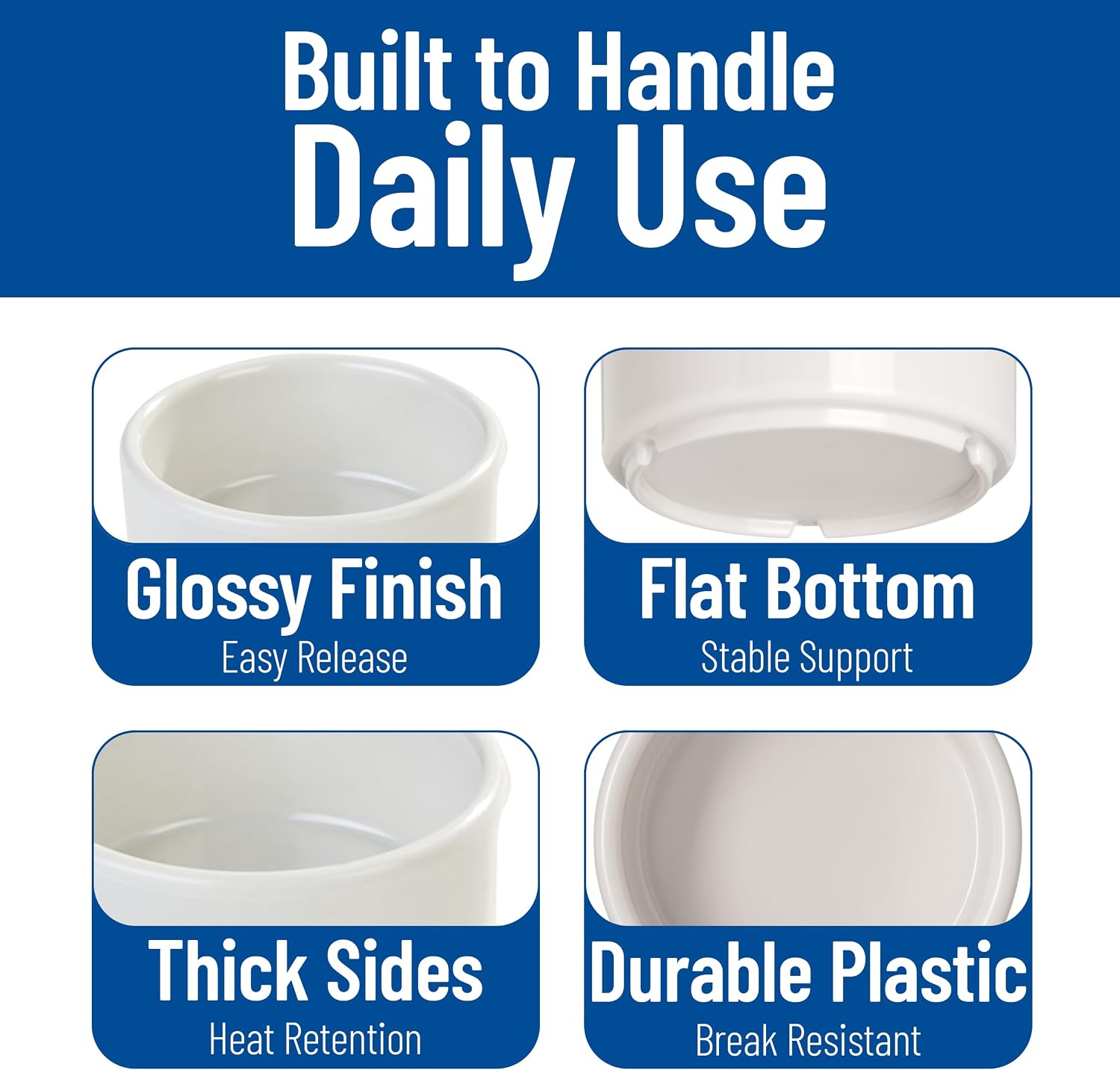 Carlisle FoodService – 4 oz Melamine Straight-Sided Ramekins Condiment Cups, Heat-Tolerant, Stackable Dipping Sauce Cups, Versatile for Condiments & Desserts, NSF Listed, Bone