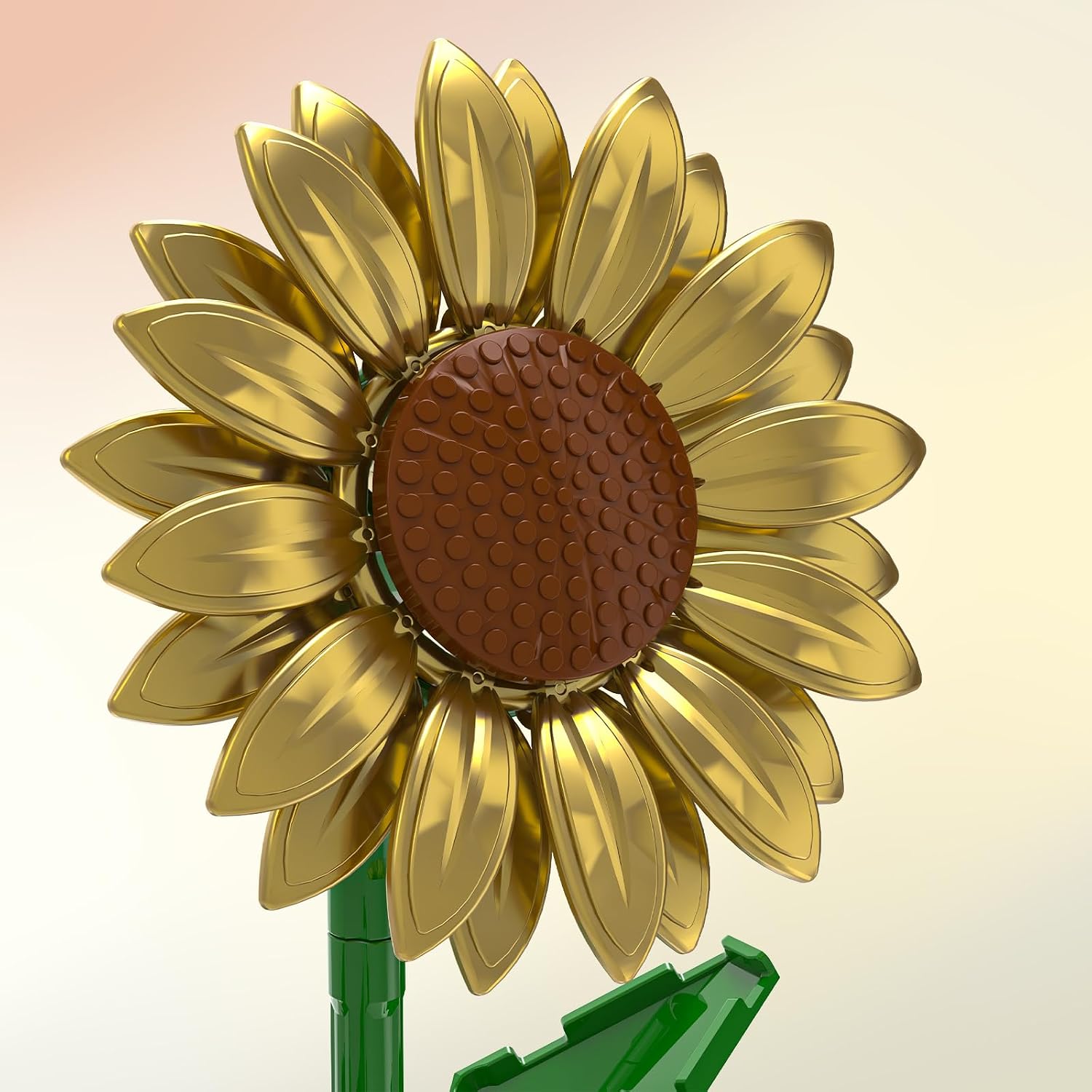 Golden Sunflower Bouquet Building Set, DIY Flower Building Kit for Women & Adults, Artificial Eternal Sunflower for Home Decor Display, Creative Gift for Her