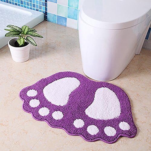 Vista 12 de MIFXIN Tapete de baño antideslizante con pies grandes, absorbente, para baño, inodoro, ducha, cocina, decoración del hogar (gris, 19 x 26 pulgadas)