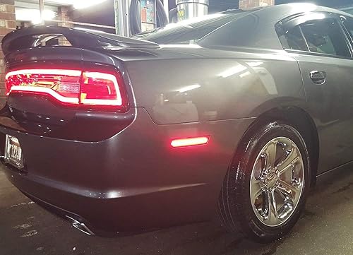 Miniatura 8 de (2) Luces iJDMTOY con señalización lateral trasera y luces LED 36-SMD rojas para Dodge Challenger modelos 2008 a 2014 y Dodge Charger modelos 2011 a