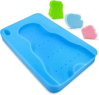 HALLO Baby Bath Sponge Soft Infant Bath Mat Newborn Cushion Odor Free (Blue)