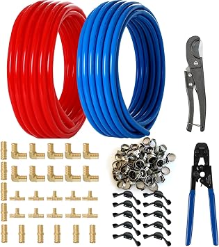 All-in-One GUOFIS 1/2 Inch PEX-B Pipe/Tubing Fitting Kit