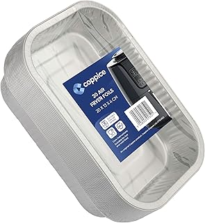 Coppice Barquettes Rectangulaires Aluminium Renforcées 20x13x4 cm - Lot de 20 | Compatibles Friteuse Air Four Micro-ondes Congélateur Recyclables