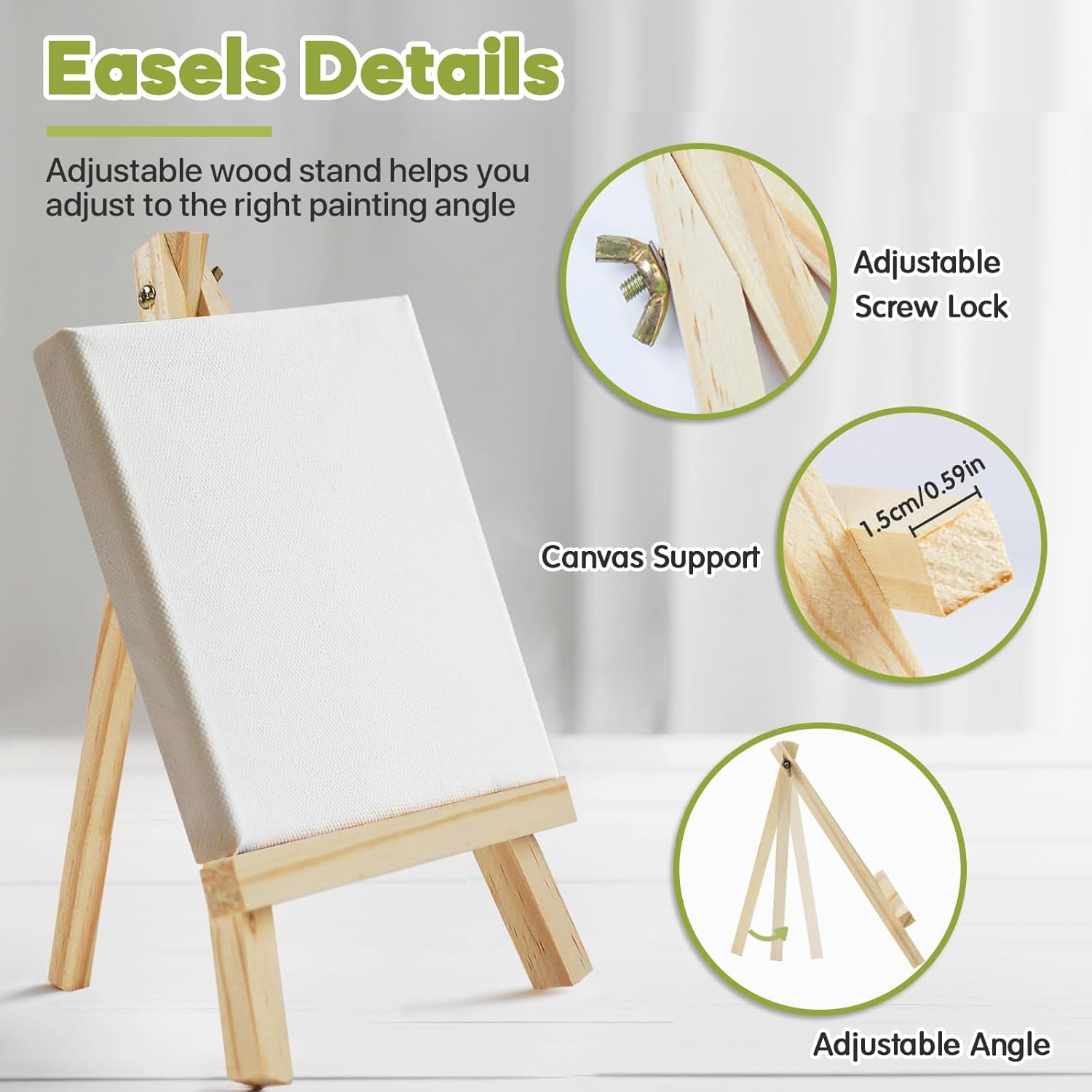 Conda 36 Pack 9 Inch Mini Wooden Display Easels, A-Shaped Mini Easel Stand for Small Painting, Painting Party Easel for DIY Crafts, Photos, Gift, Decoration