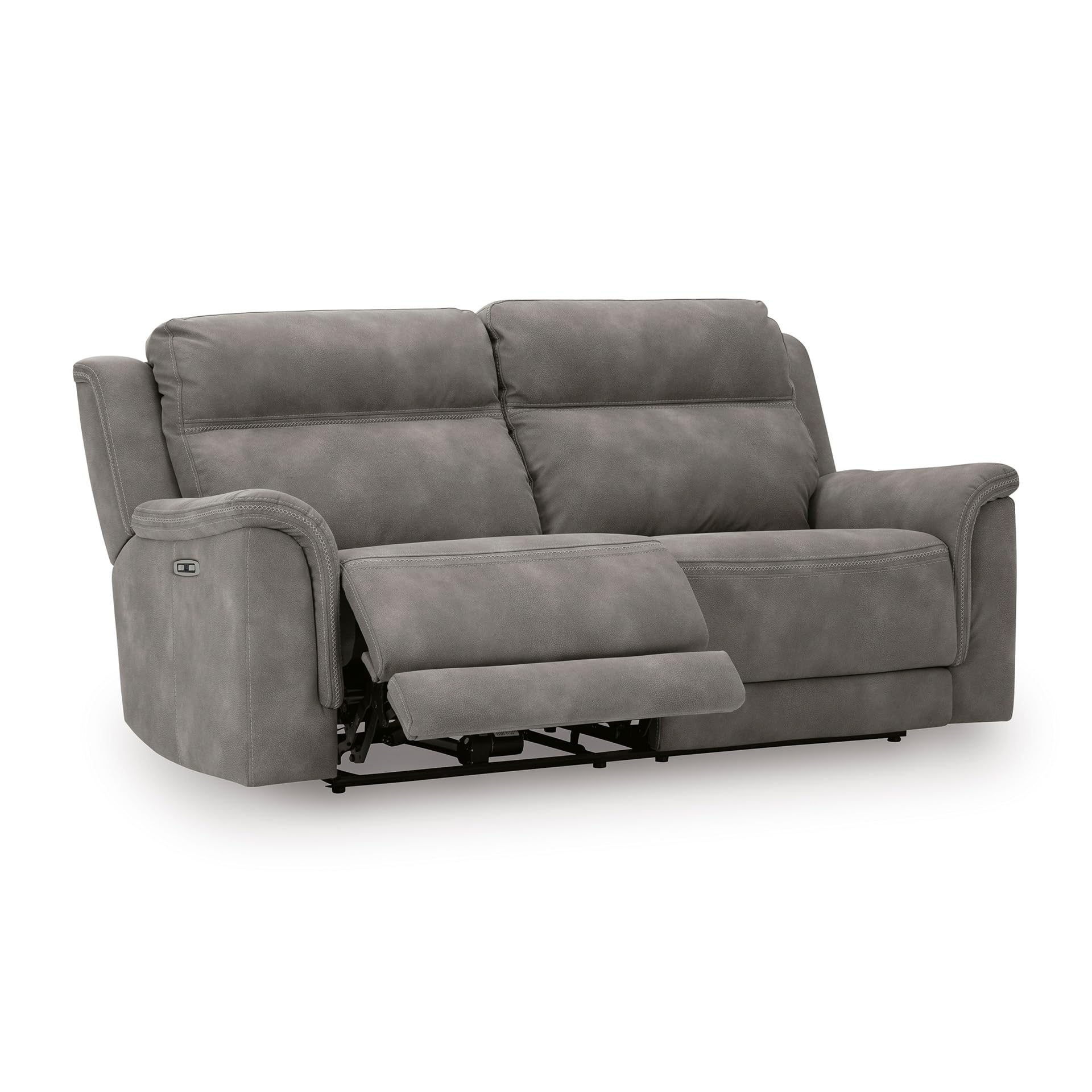 Signature Design by Ashley Power Recliner Sofa in Grey Slate