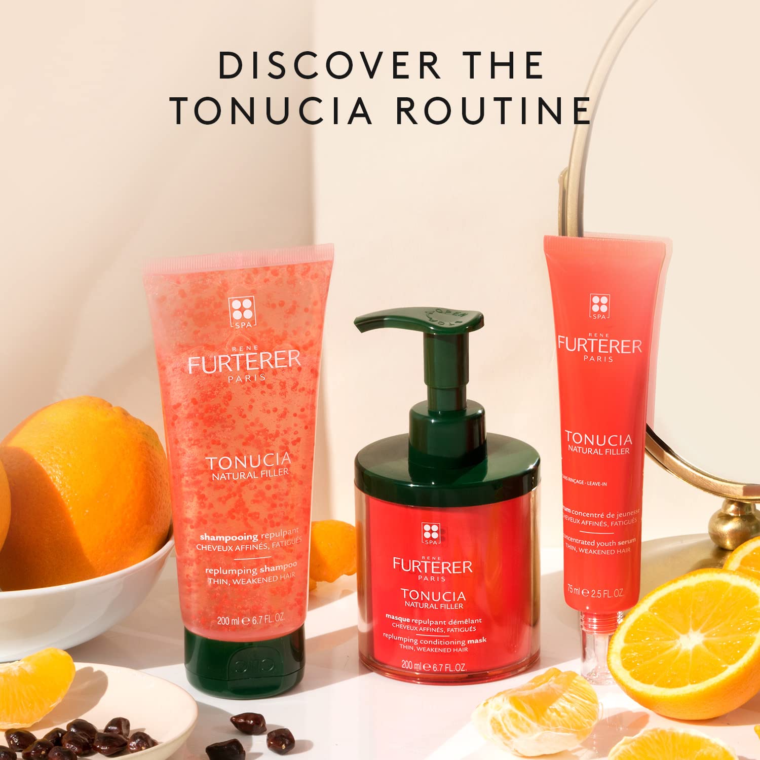 Rene Furterer TONUCIA Replumping Shampoo - For Thin, Weakened Hair Due to Aging - Redensify & Revitalize - Silicone-Free - Travel-Size