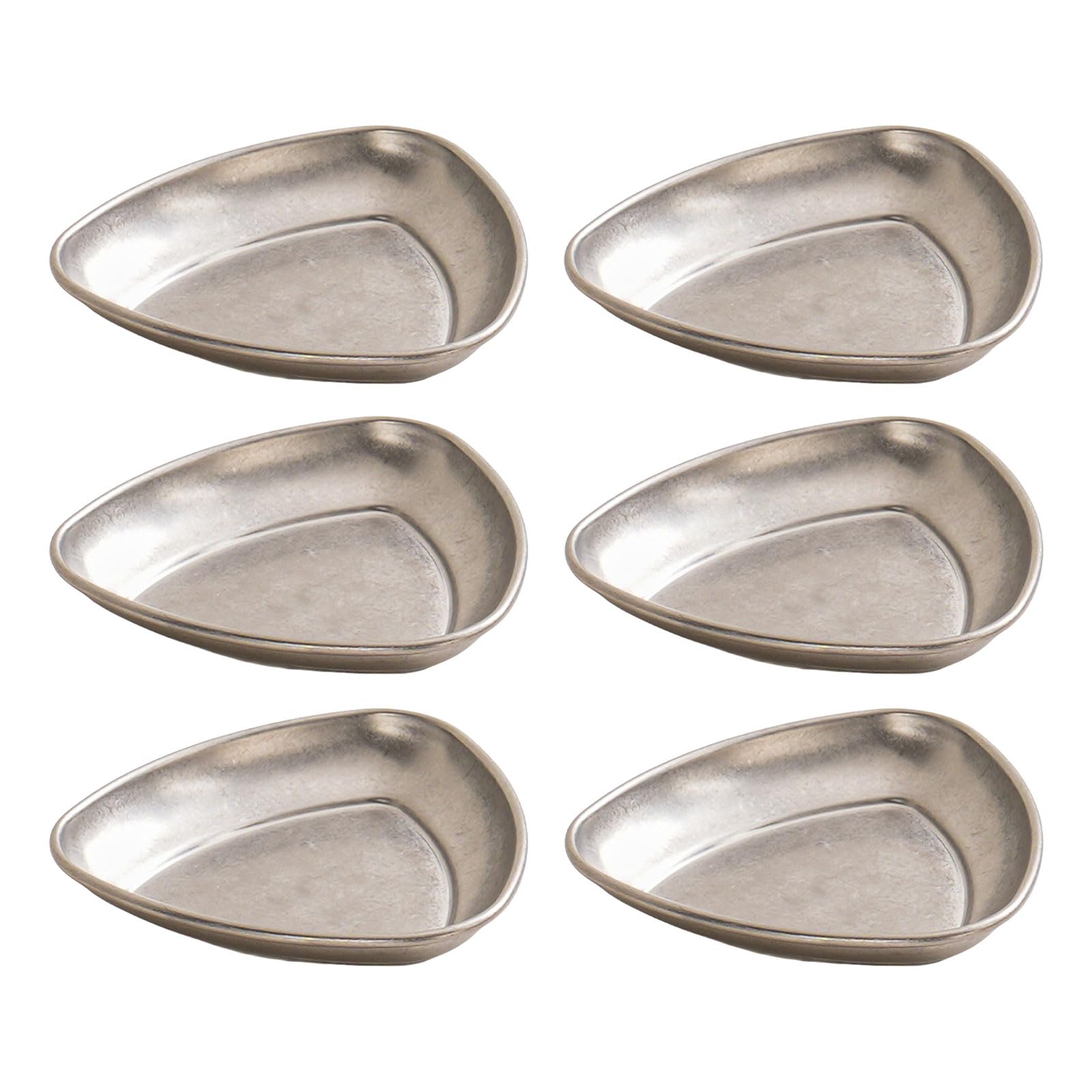 Buxuaaaa 6Pieces Effective Stainless Steel Miniature Bowls Tray Stable Dishes for Sauce and Condiments in Delicate Designs Round Seasoning Bowls