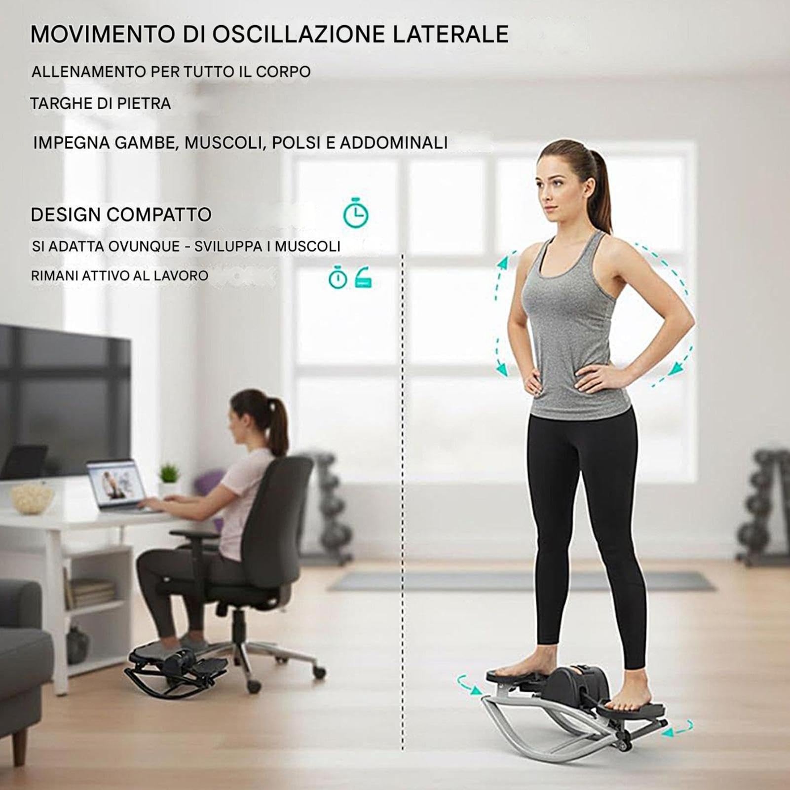 Stepper Per Esercizio Attrezzo Portatile Per Gambe Con Banda Elastica | Macchina Allenamento Rock Stair Step Per Core, Parte Superiore E Inferiore, Donne, Anziani, Soggiorno, Camera, Balcone, Uffi