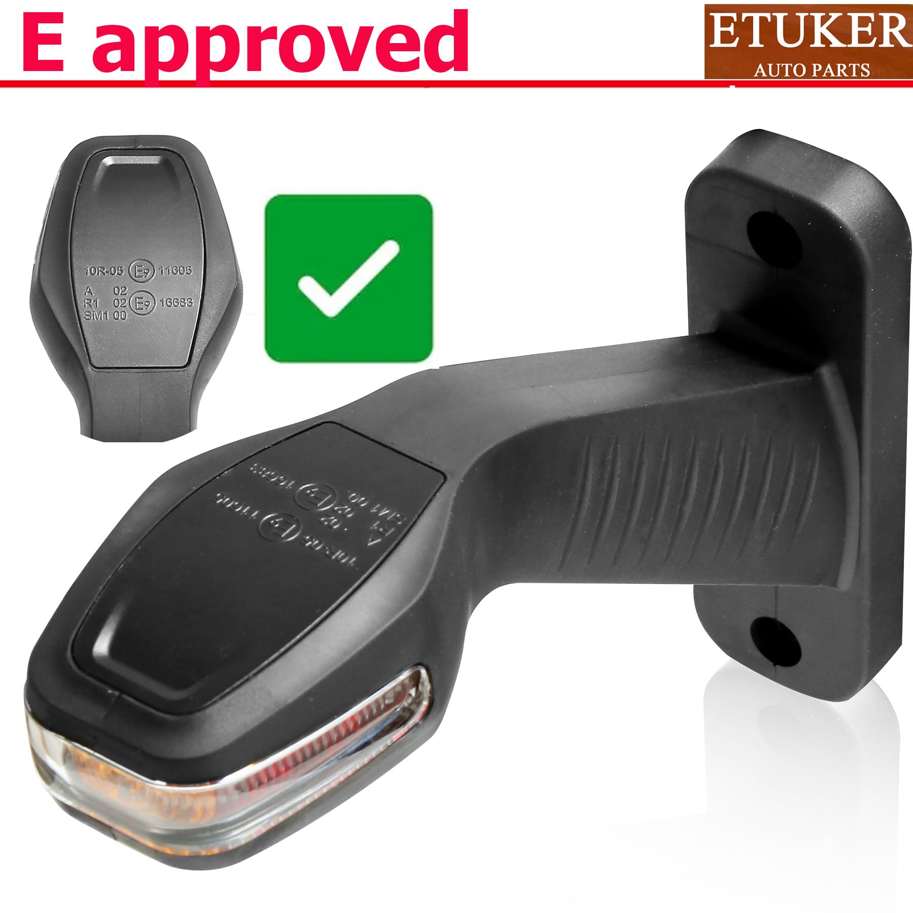 2x Luci Laterali Rimorchio Gomma 12V-24V LED Luci Ingombro Camion 24v Impermeabile