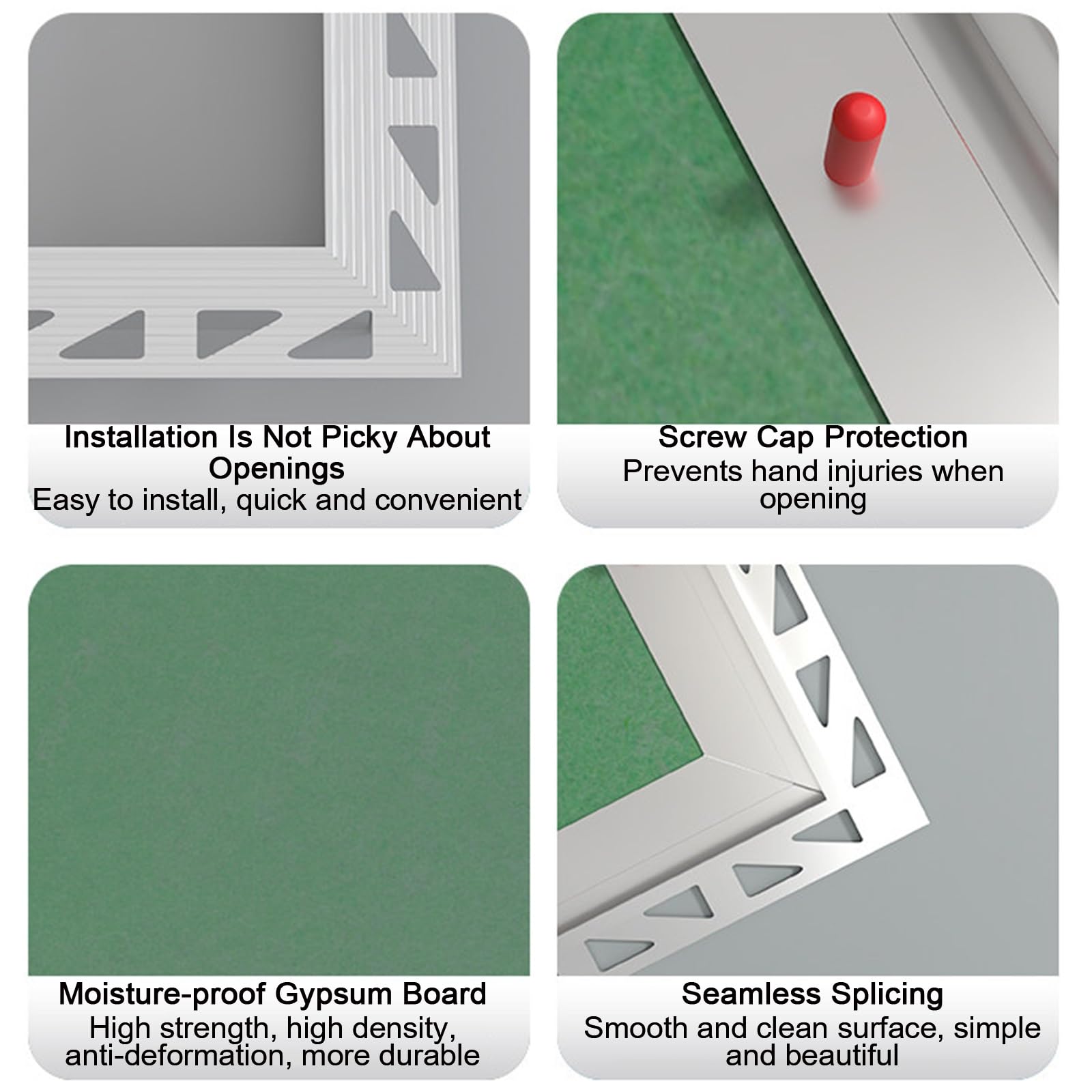 Trampilla Pladur, Marco Aluminio Impermeable, Tapa para Orificio El Techo | Unión Sin Juntas, Lisa y Estéticamente Agradable, Empotrada, para Techos y Áticos(350x350)