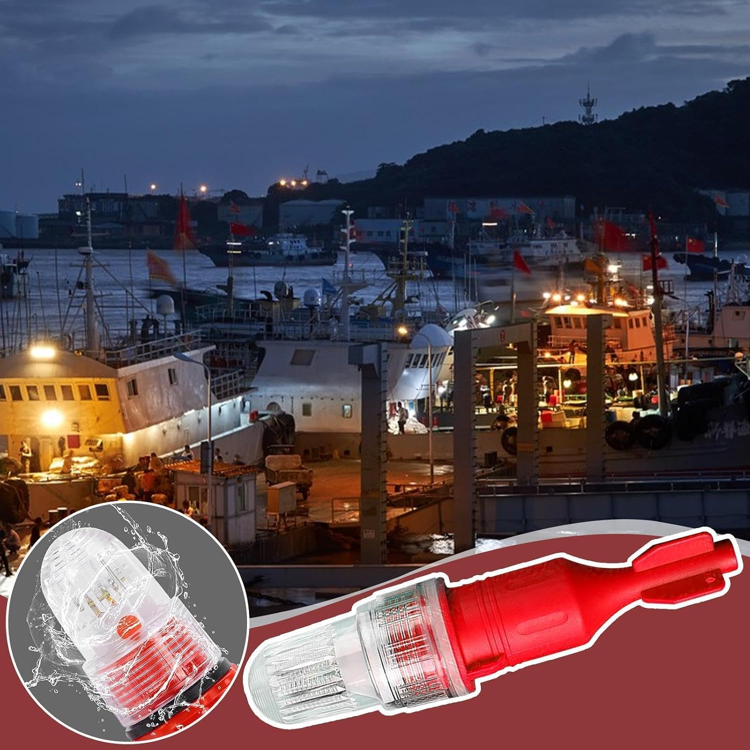 Boating Safety Flares - Waterproof Visual Signals,Strobe Safety Lights | for Nighttime Saltwater Freshwater Paddles Fishing Nets Life Rafts Kayaking Buoys