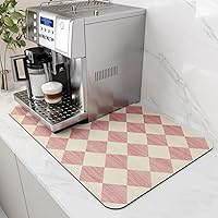Vista 46 de AMOAMI Tapete de café absorbente con parte trasera de goma para secar platos para encimera de cocina, accesorios de bar para debajo de la cafetera