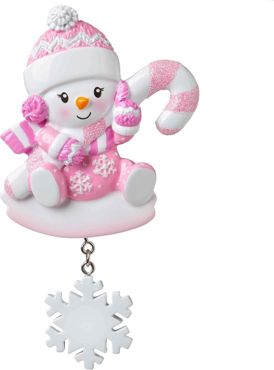 2025 New Baby Decorating Christmas Lights on Tree Personalized First Christmas Hanging Ornament - New Born Gift - Free Personalized (Pink Snow Baby)