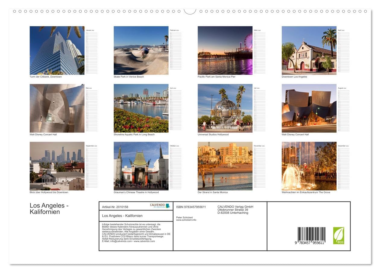 Los Angeles - Kalifornien (hochwertiger Premium Wandkalender 2026 DIN A2 quer), Kunstdruck in Hochglanz: Die ganze Vielfalt der Megastadt an der amerikanischen Westküste (CALVENDO Orte)