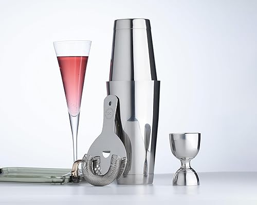 Miniatura 5 de Juego de cocteleras Boston profesionales de alta calidad, cocteleras de acero inoxidable 304 con peso de 18 onzas para camareros, herramientas de