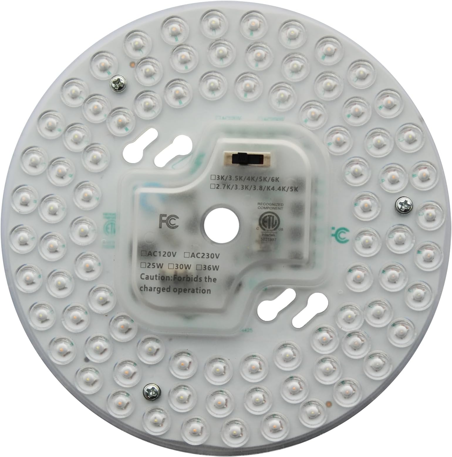 36W 5CCT Dimmable LED Ceiling Fan Flush Mount Light Engine Retrofit Kit Replacement, Round LED Panel Circle Fluorescent Bulb, ETL Certified (1 Pack)