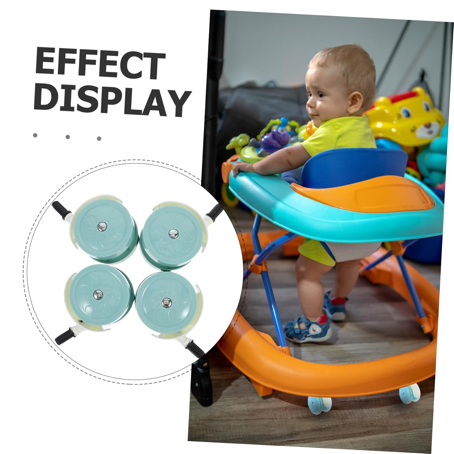 4pcs Silent Rotation Stroller Wheels Replacement for Boy Girl Pushchairs and Wear-Resistant Swivel Design Easy Installation and Detachable for Convenient Use