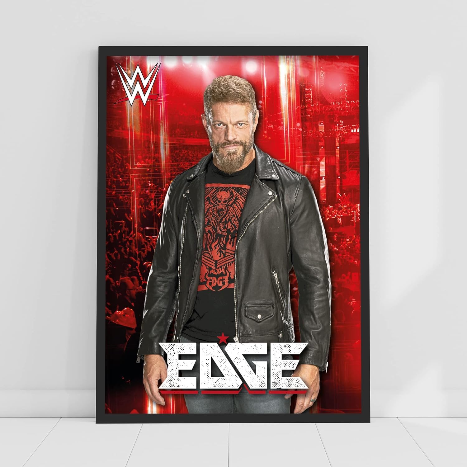 Themed Red Wwe Print - Edge Crowd Poster Wrestling Wall Art (A4-21Cm X 29.7Cm)