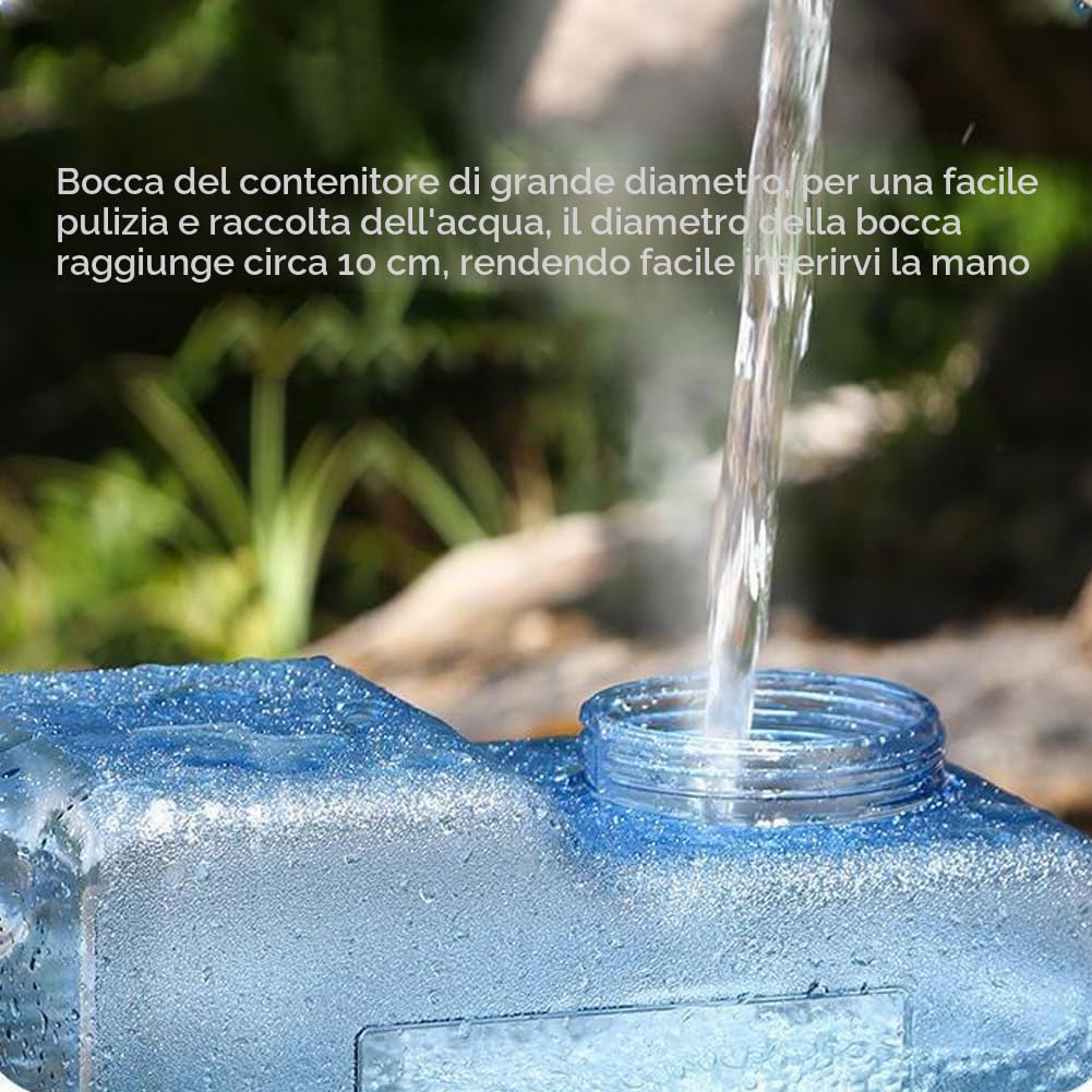 Starnearby Tanica per Acqua con Rubinetto 6L-18L, Serbatoio per Acqua Potabile, Bidone Acqua con Rubinetto, Contenitore per Acqua da Campeggio con Tubo di Prolunga e Spazzola (15L)